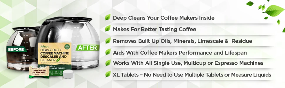 Renuv Coffee Machine Cleaner Descaler Tablets - Image 7